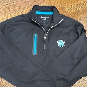 Bobby Jones Black and Blue Quarter-Zip Jacket